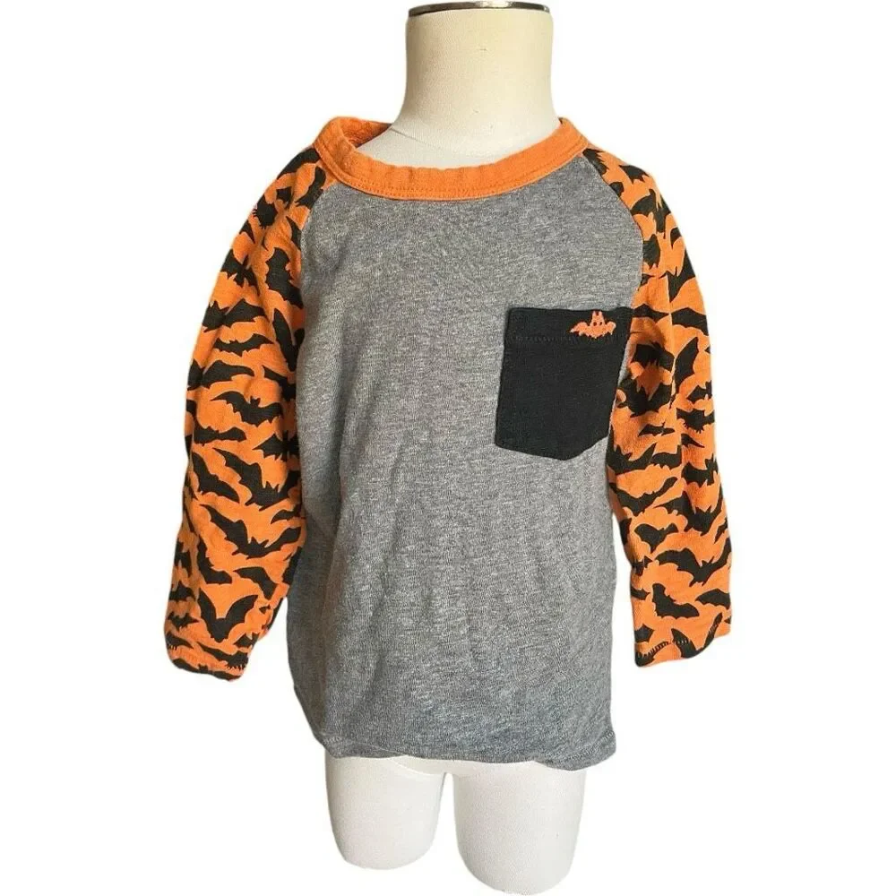 Baby Boys Gap Heather Gray Pocket Bat Sleeve Ranglan Tee Shirt - Sz 18-24 mo